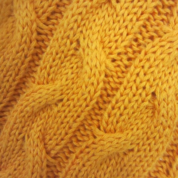 Unbranded Womens L Orange Peruvian Pima Cotton LS Cable Knit Mock Neck Sweater - Picture 10 of 10